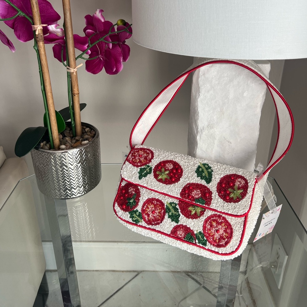 NWT Tomato Made in India Beaded Bag